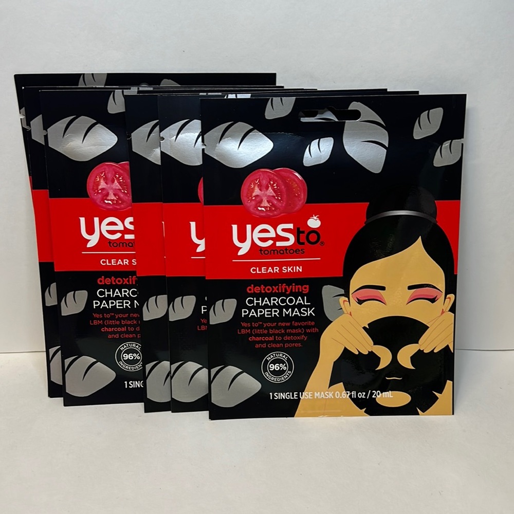 YES TO TOMATOES CHARCOAL PAPER MASK LOT OF 7